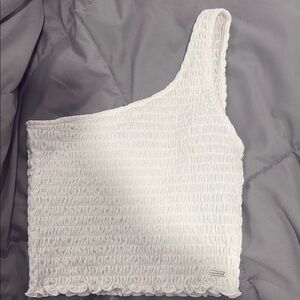 Hollister Asymmetrical White Smocked Tank Top